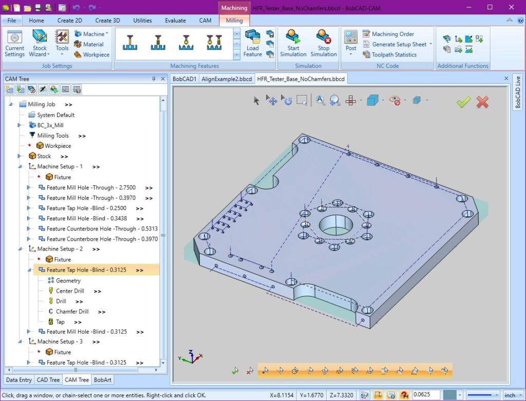 BobCAD-CAM V34: Effiziente Bearbeitungsfunktionen